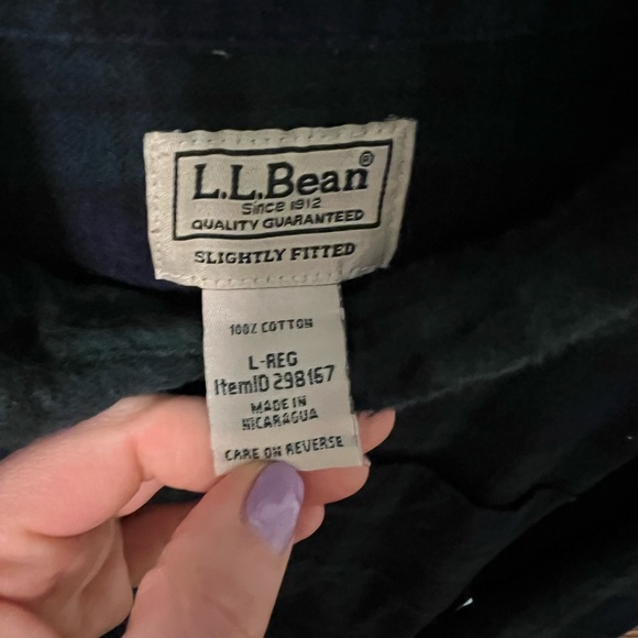 L.L.Bean Scotch Plaid Flannel Shirt Men’s Large L Regular Slightly Fitted - Picture 5 of 5